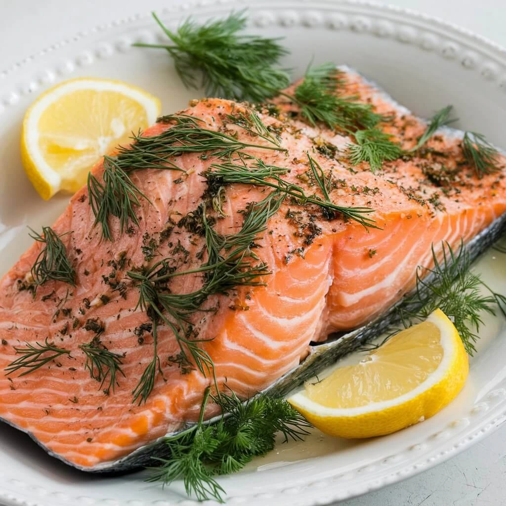 Baked Salmon with Dill and Lemon – Salmon filets with a fresh dill and lemon sauce