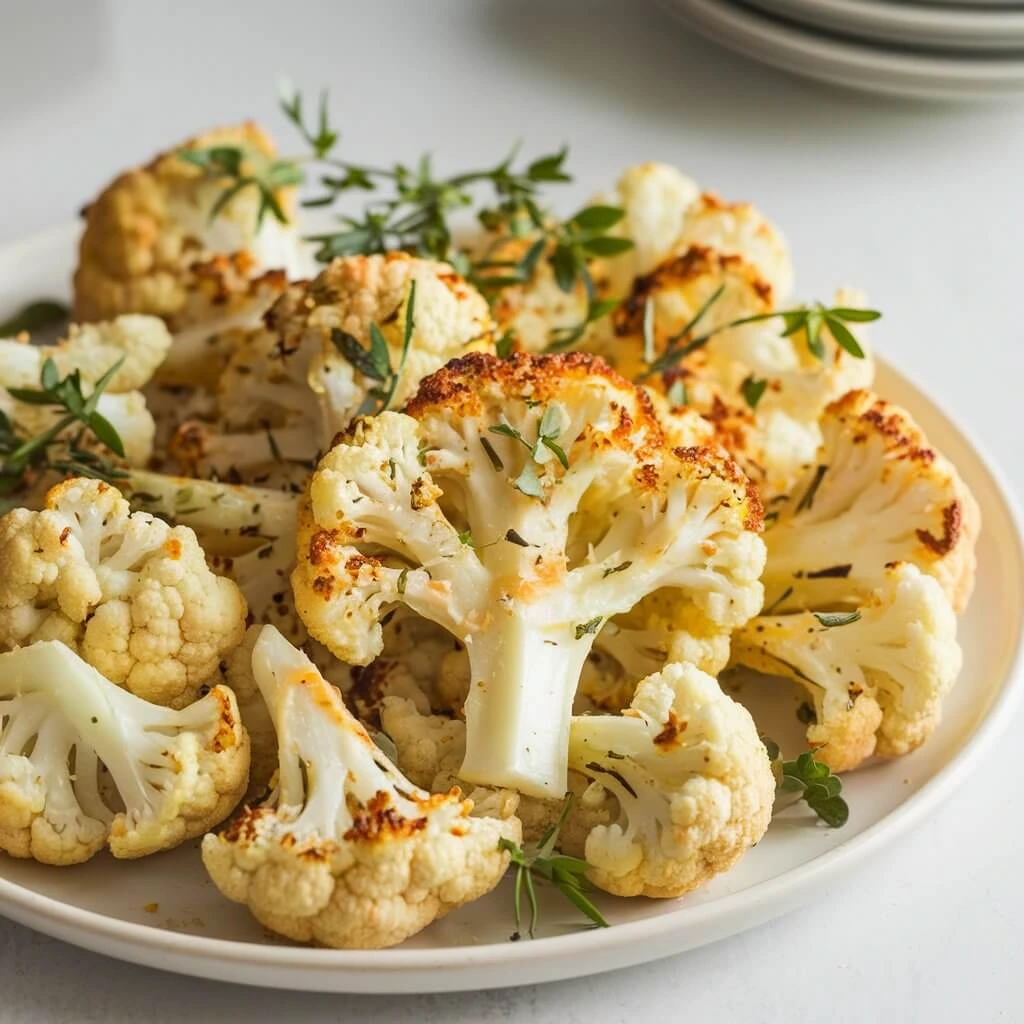 Parmesan Roasted Cauliflower – Cauliflower florets roasted with Parmesan and herbs