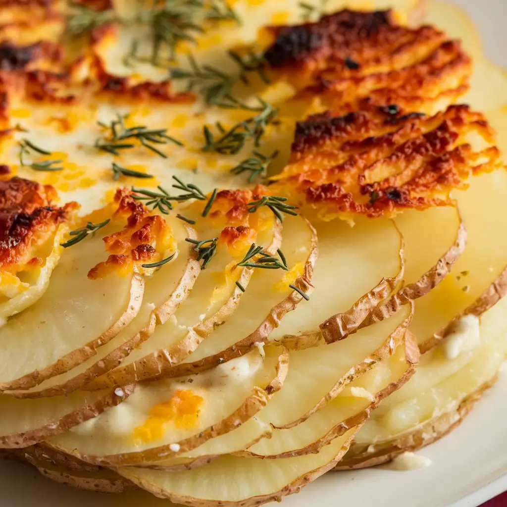 Scalloped Potatoes – Thinly sliced potatoes baked in creamy cheesy sauce