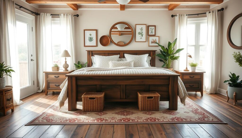 Farmhouse Bedroom with Textural Accents