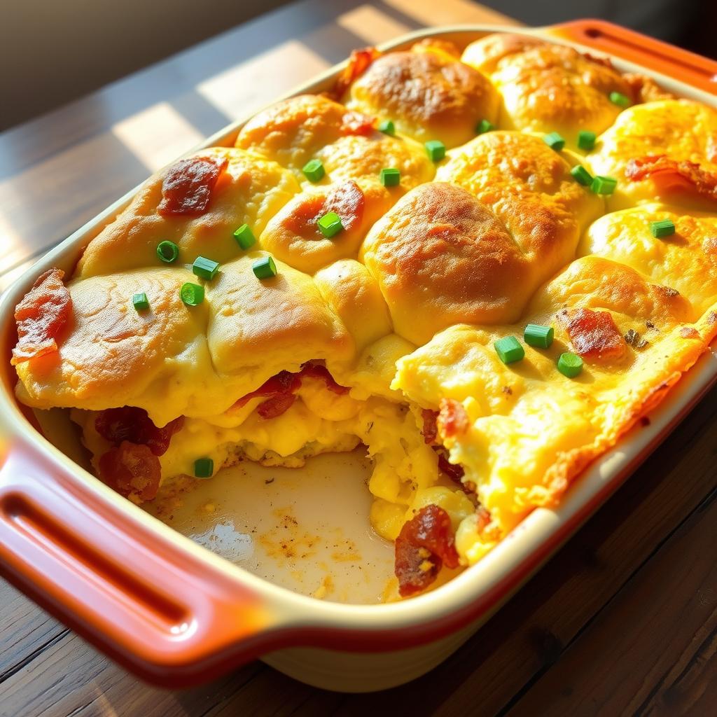 breakfast casserole with biscuits