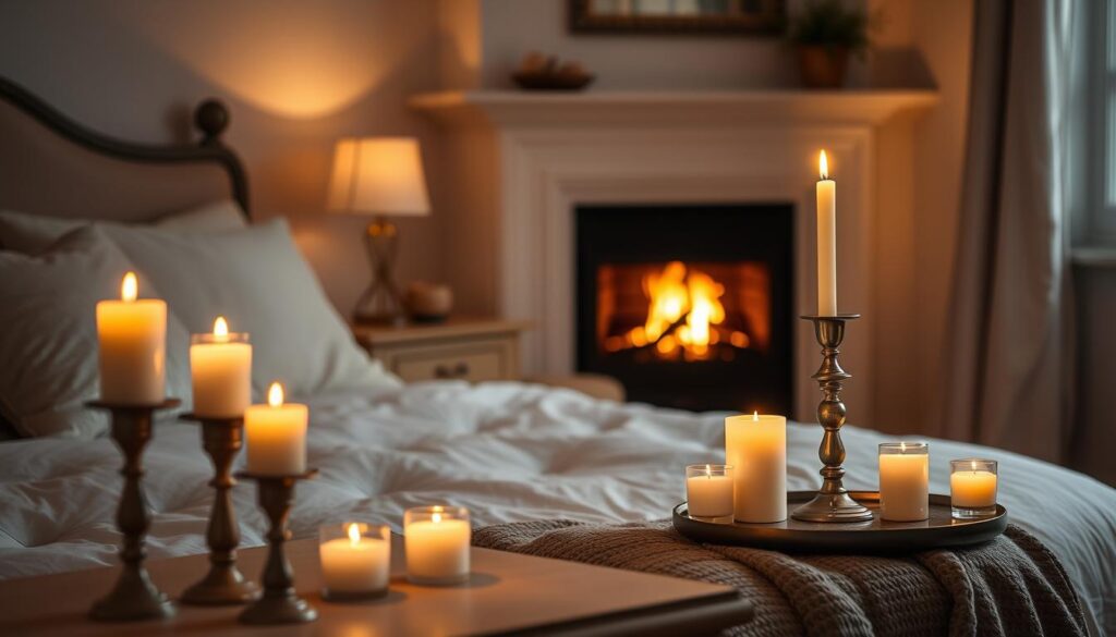 candles in bedroom