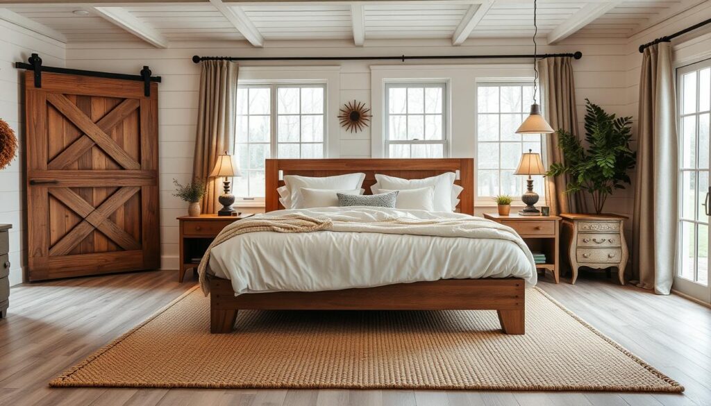 farmhouse bedroom arrangement