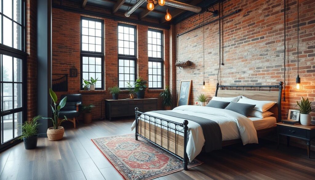 industrial loft bedroom inspiration