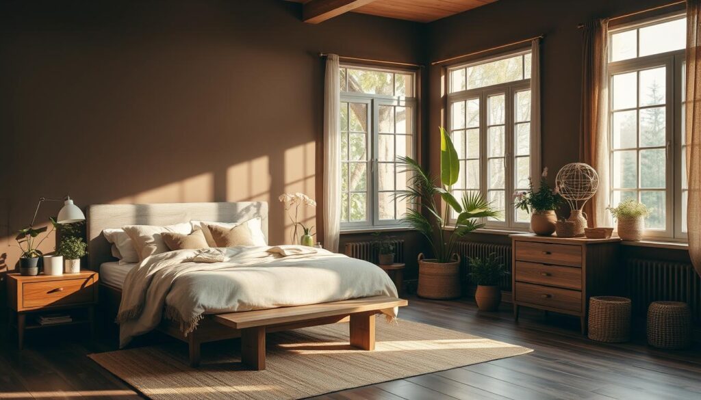 natural elements in bedroom