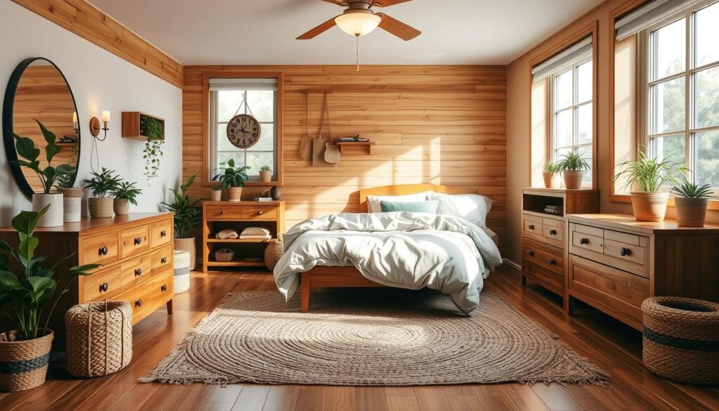 natural materials in teen bedroom