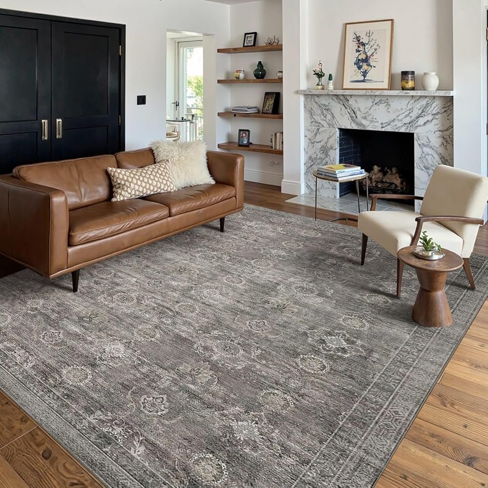 washable grey area rug for a boys bedroom