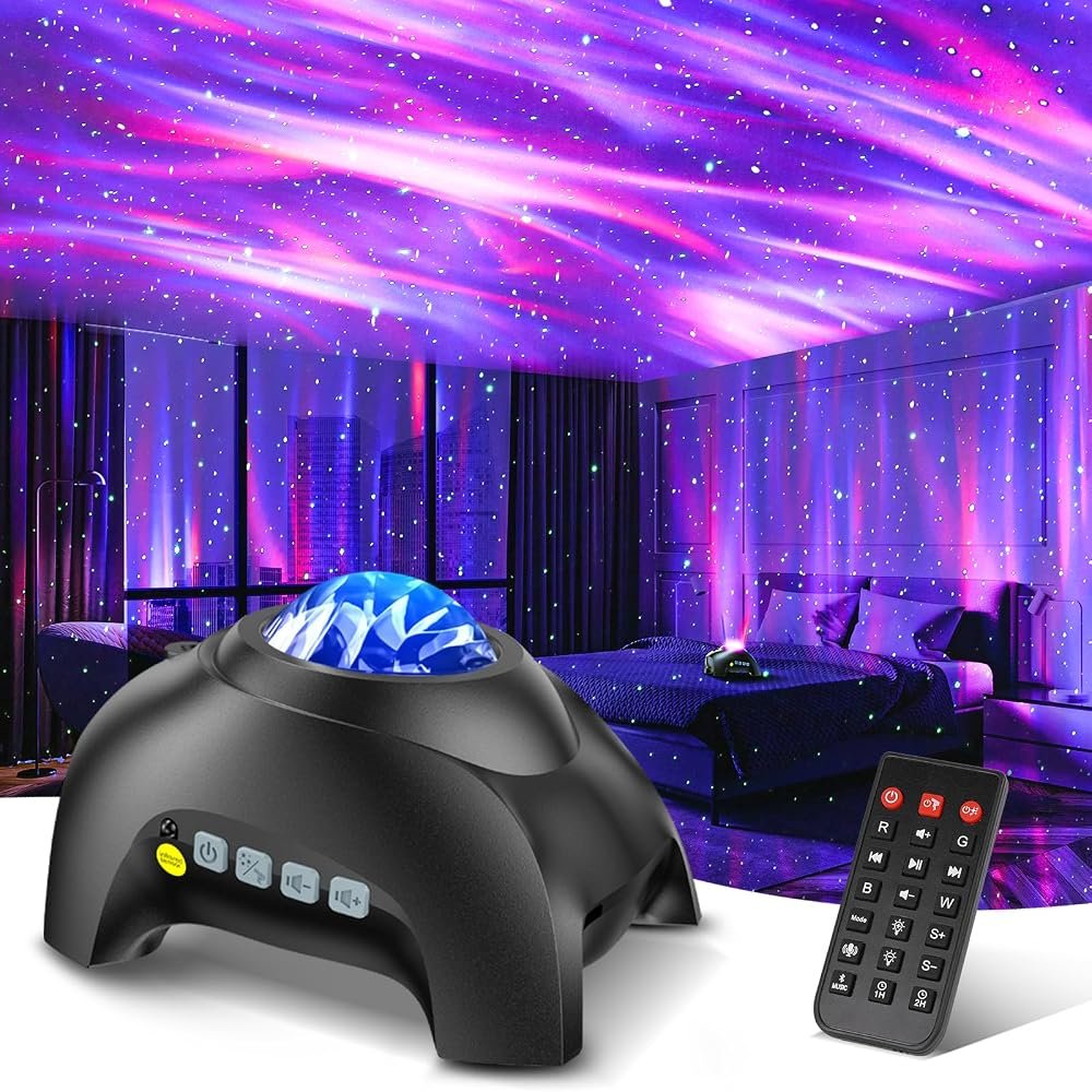 galaxy aurora star projector for a teen bedroom