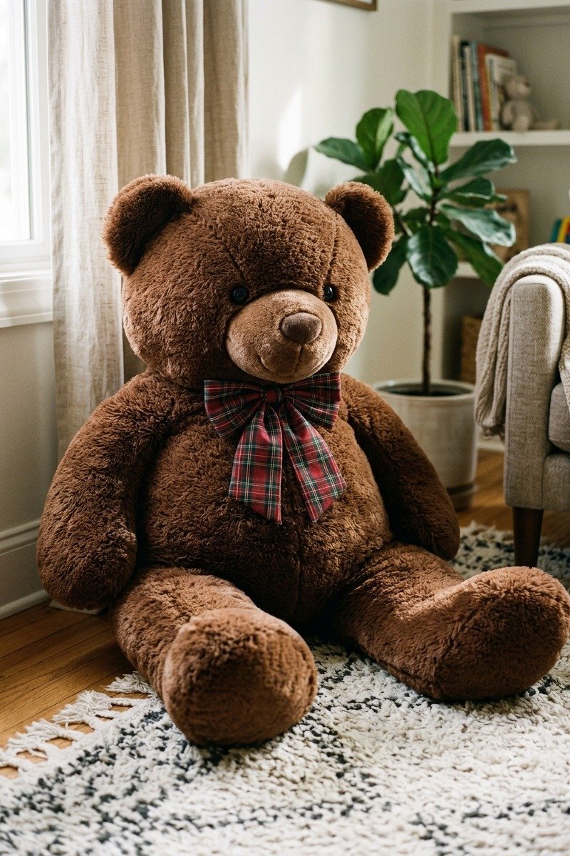 Classic brown giant teddy bear