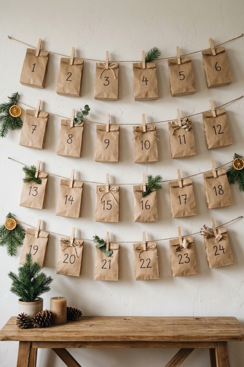 DIY advent calendar with kraft bags