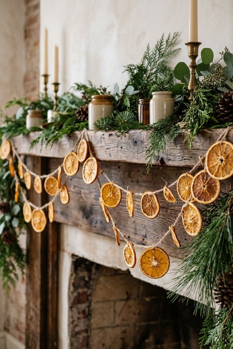 DIY dried orange slice garland