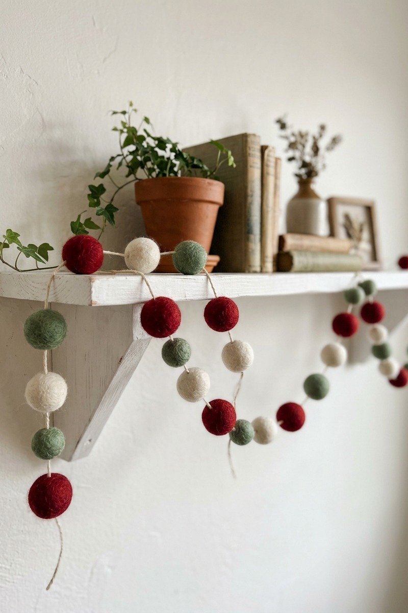 DIY felt ball garland