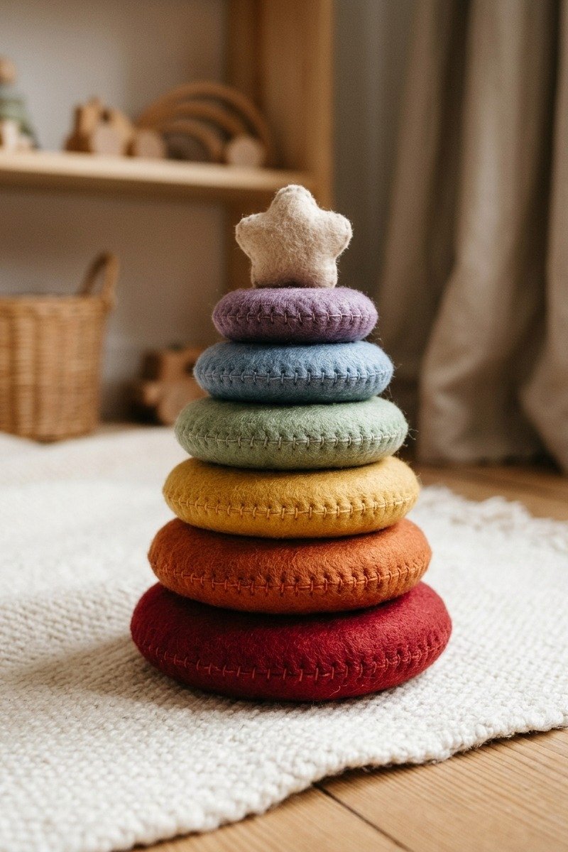 DIY felt stacking rings toy