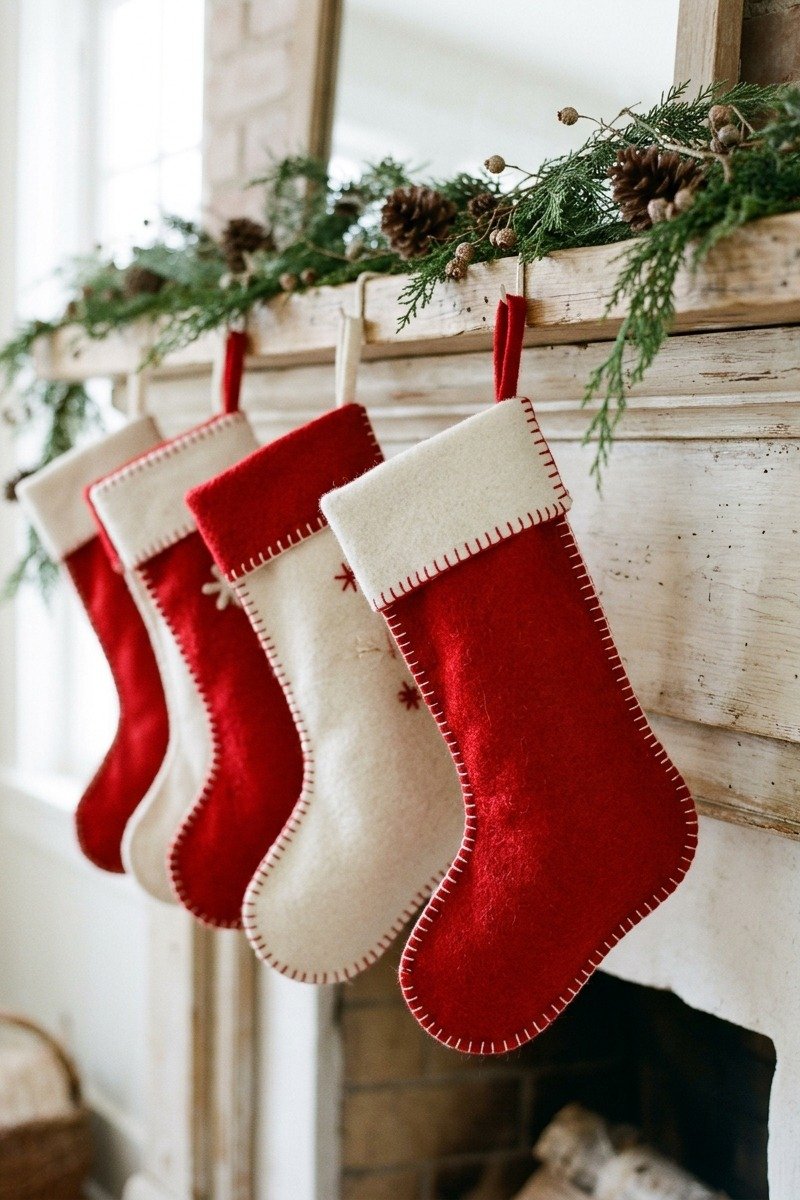 Handmade felt Christmas stockings