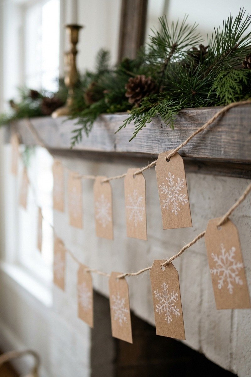 Kraft gift tag garland