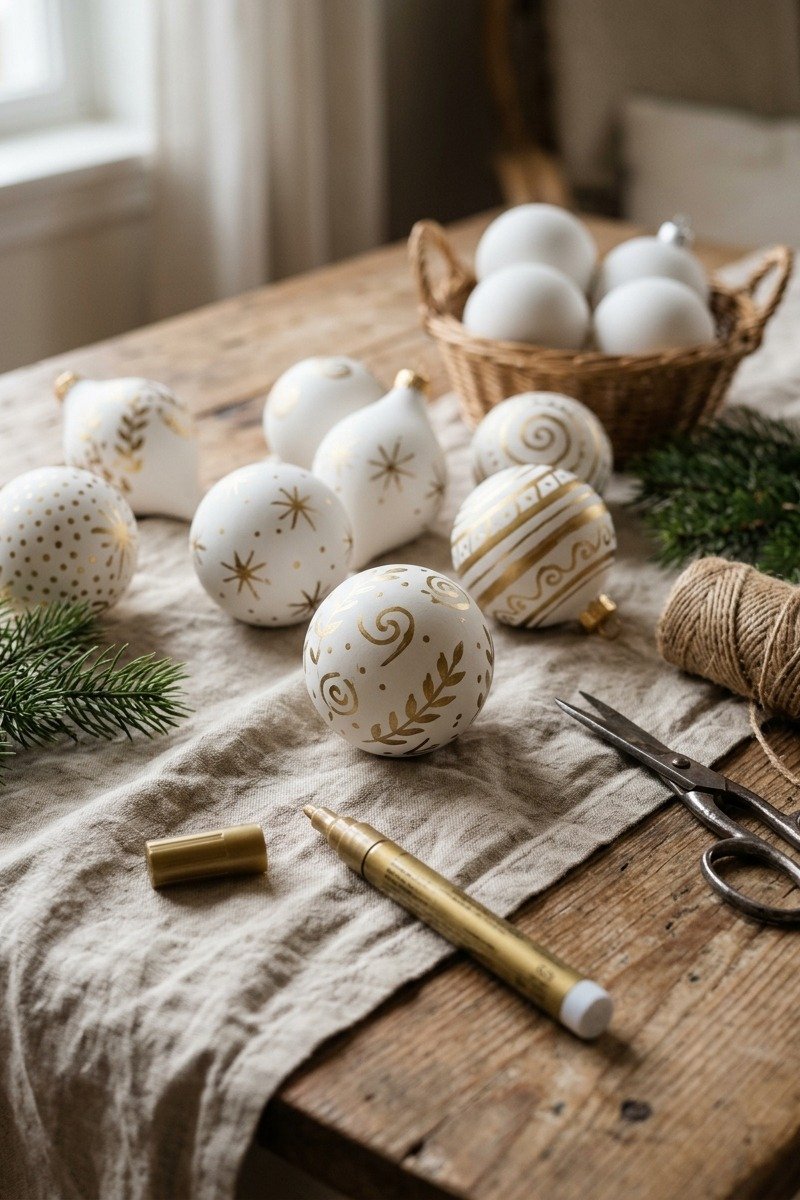 Hand-lettered ornaments with paint pens