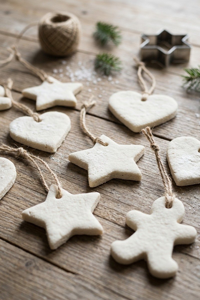 Homemade salt dough Christmas ornaments