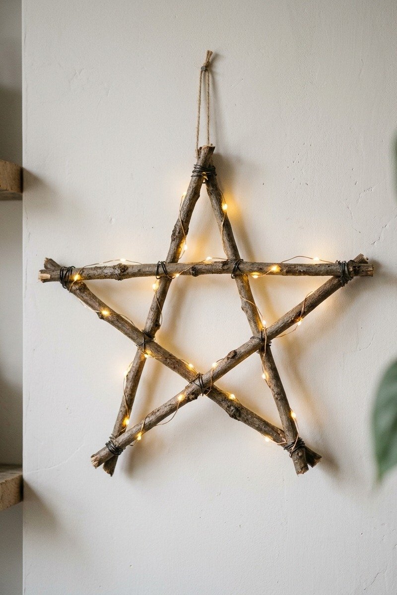 Rustic twig star decoration
