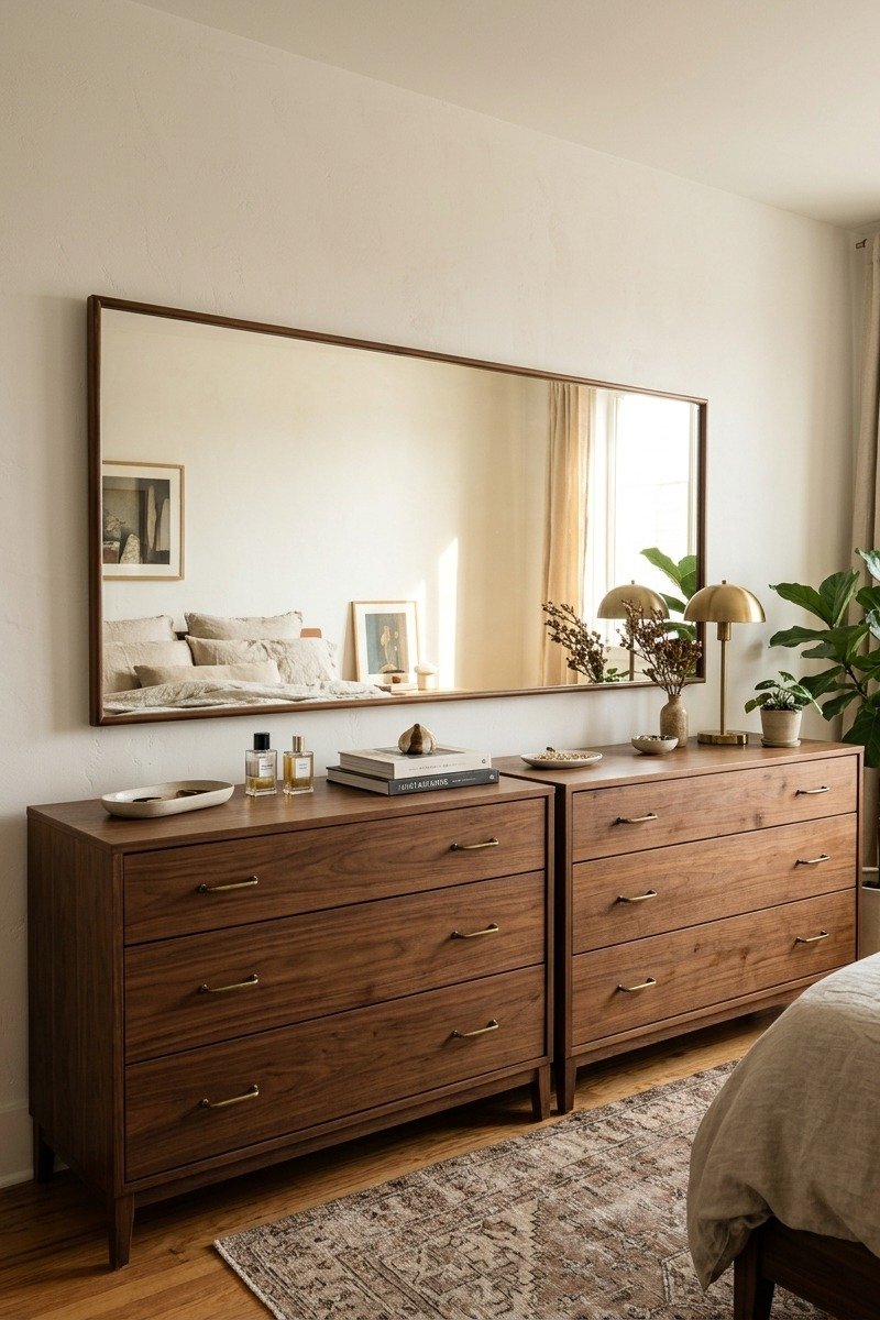 Two dressers in a shared bedroom