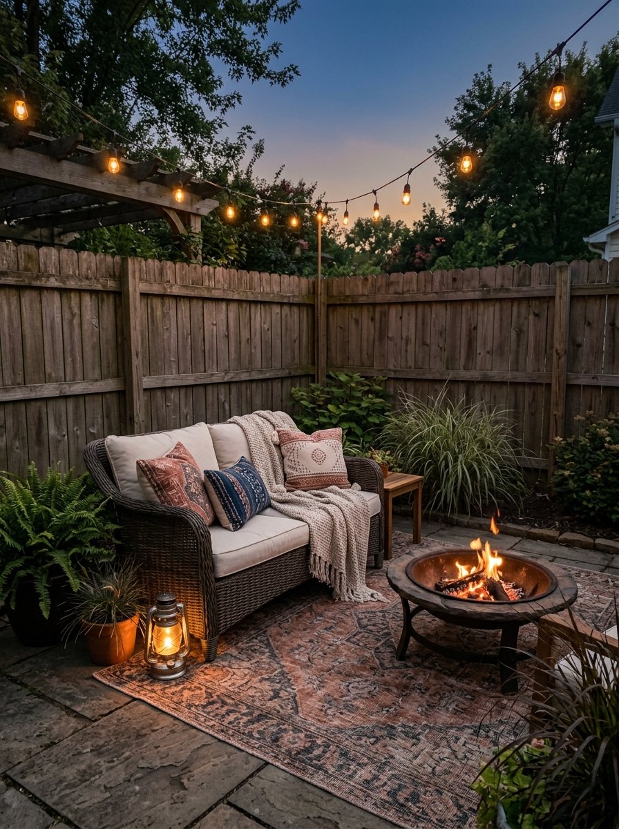 Cozy patio corner with a loveseat