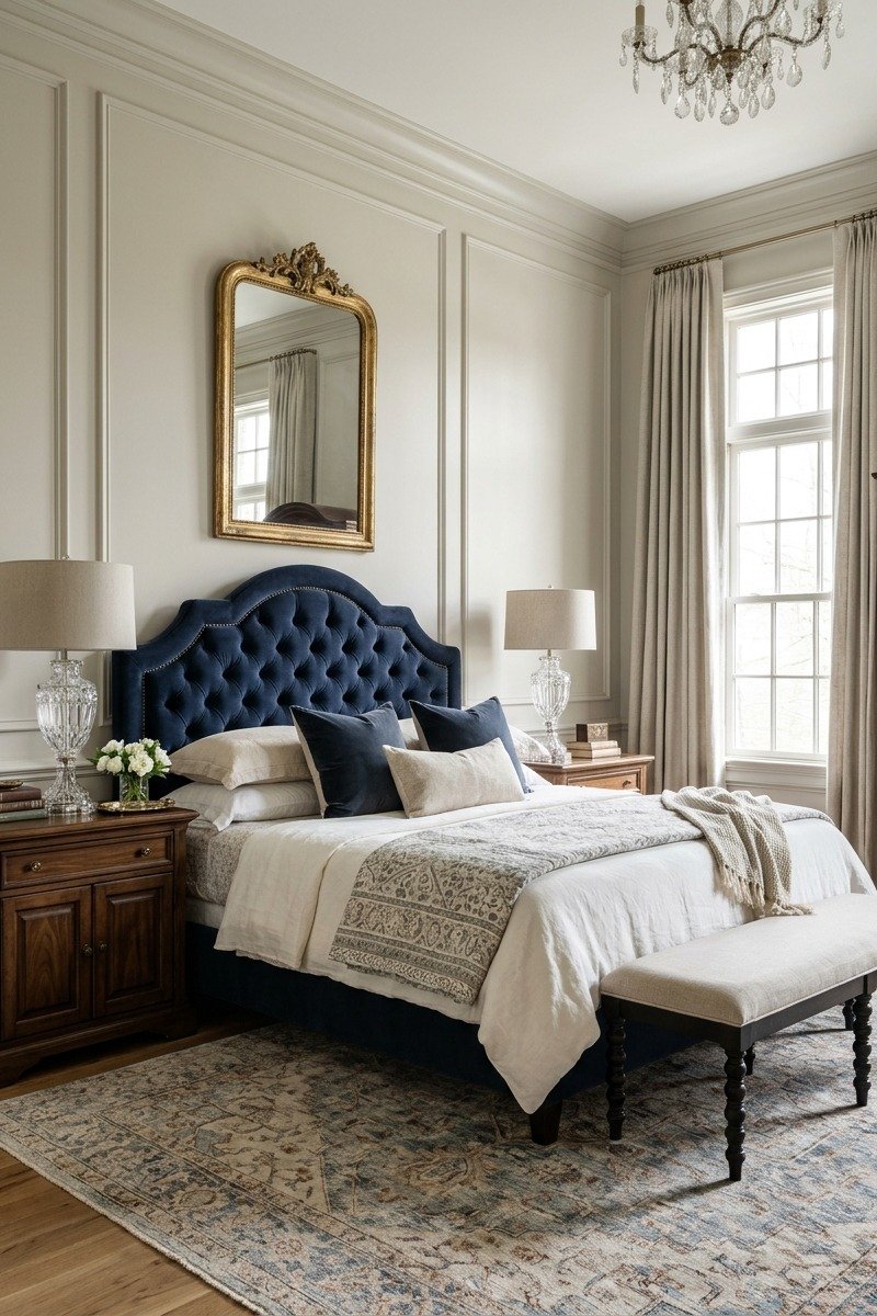 Glam traditional bedroom