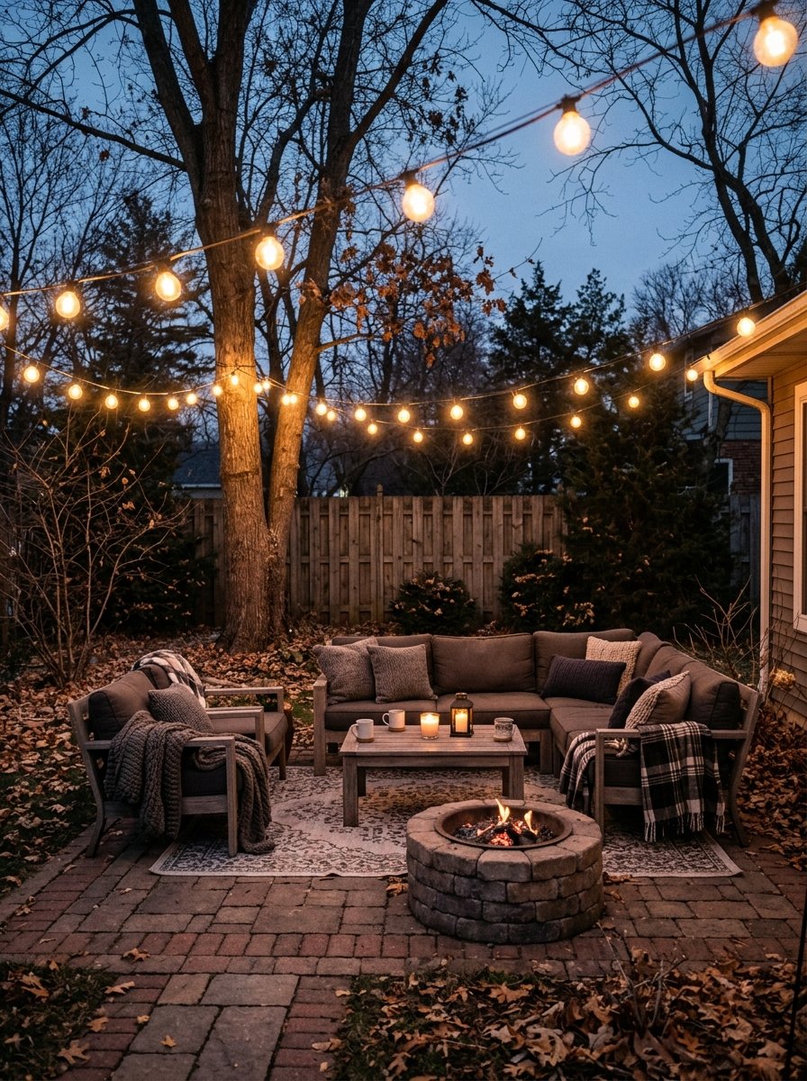 Globe string lights over a patio