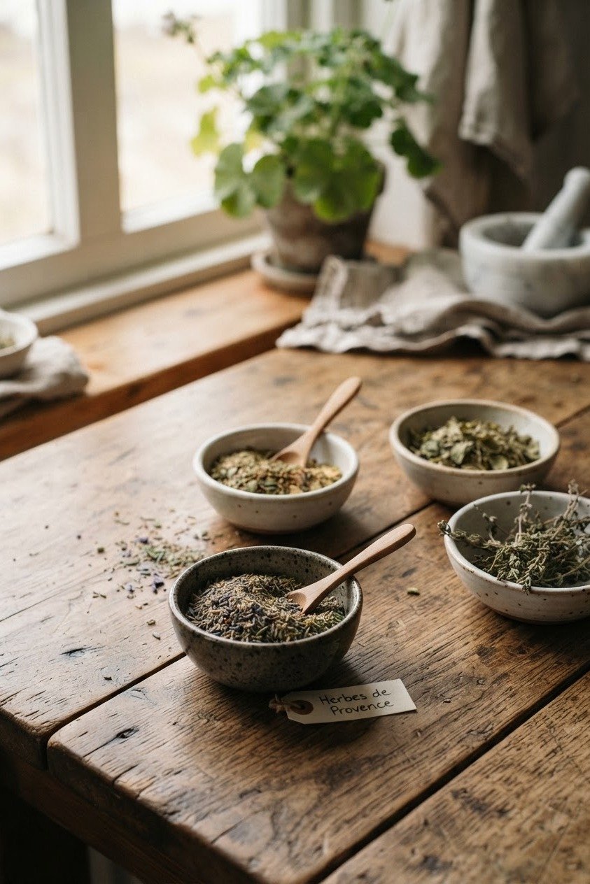 Homemade dried herb blends