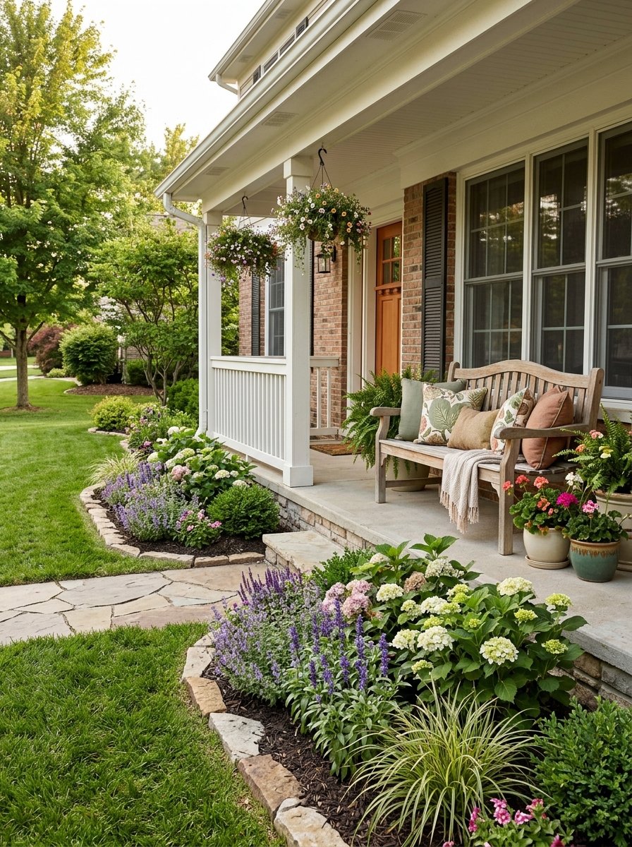 Bench on a front porch