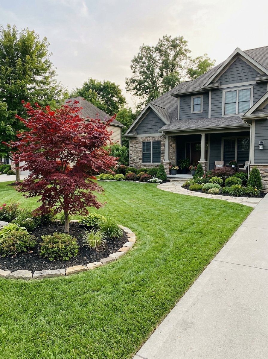 Japanese maple in a front yard