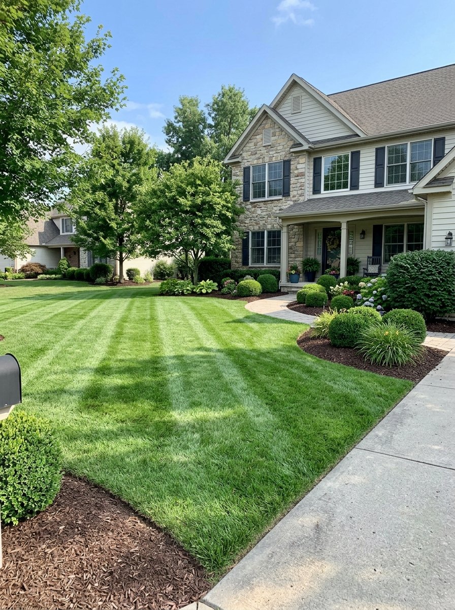 Well-maintained front yard