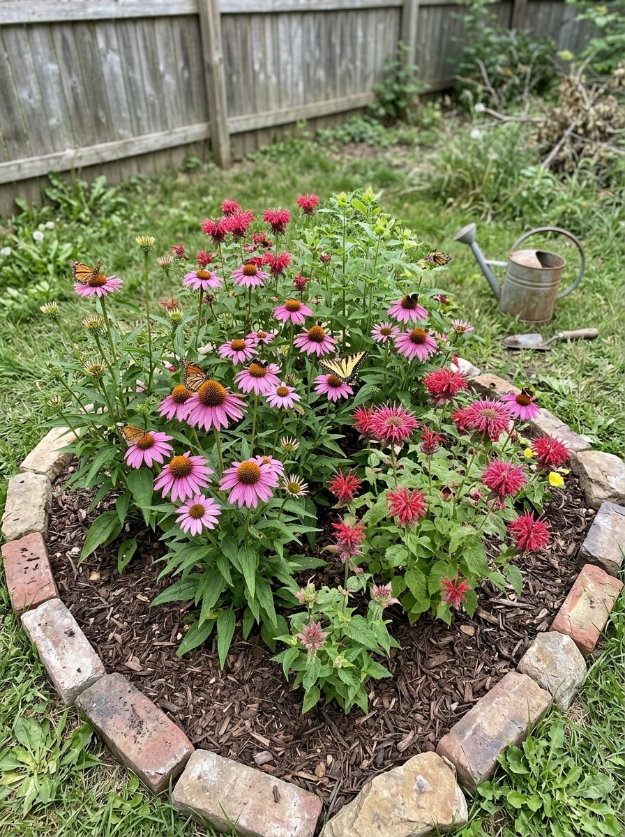 Pollinator garden with native flowers