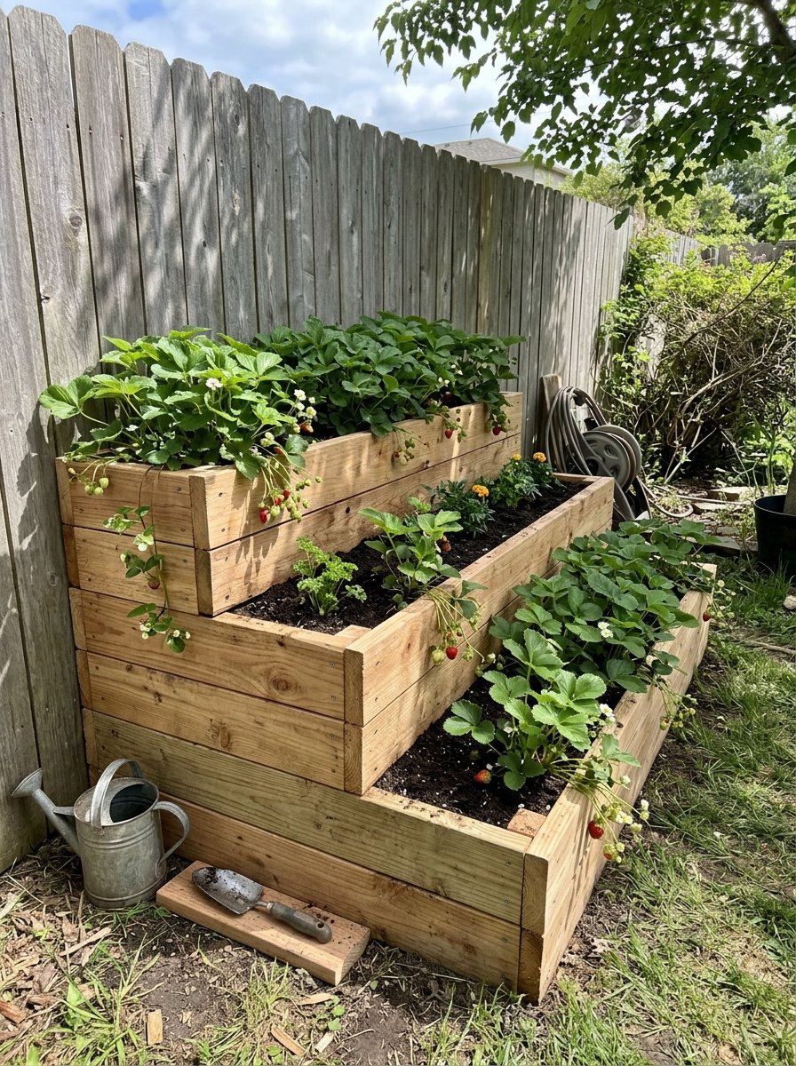 Tiered raised garden beds