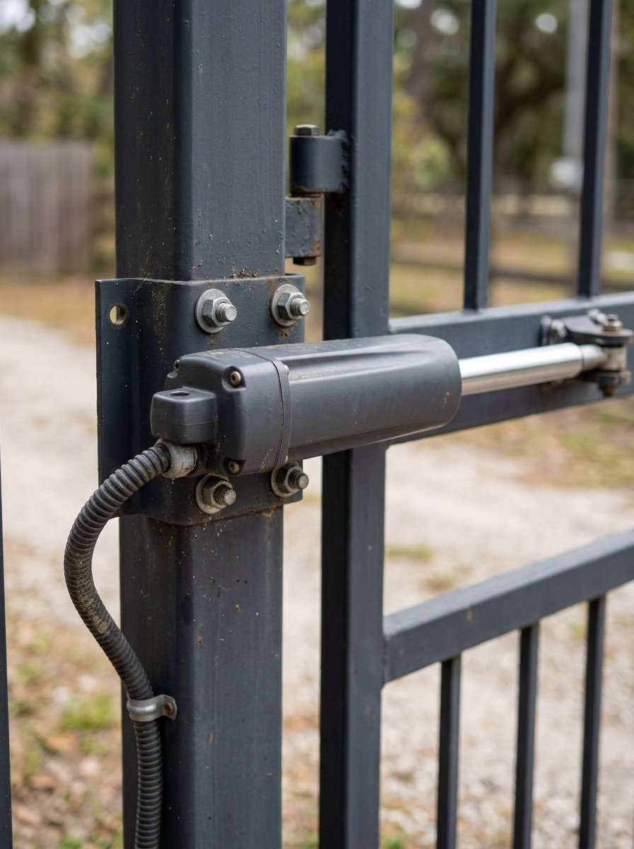 Automatic swing gate opener arm