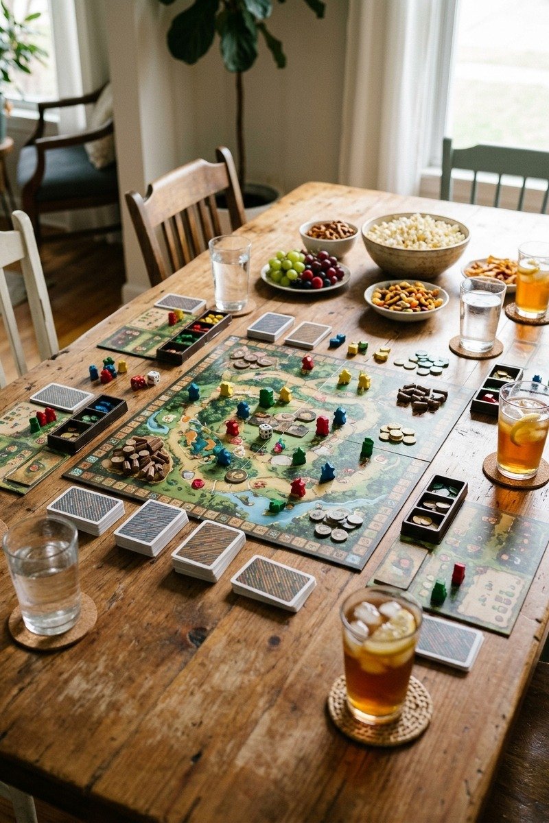 Family board game on a table