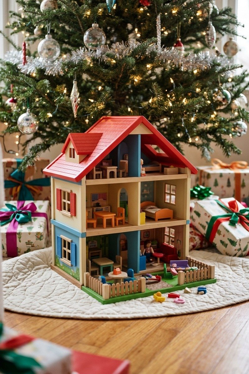 Family home playset under the tree