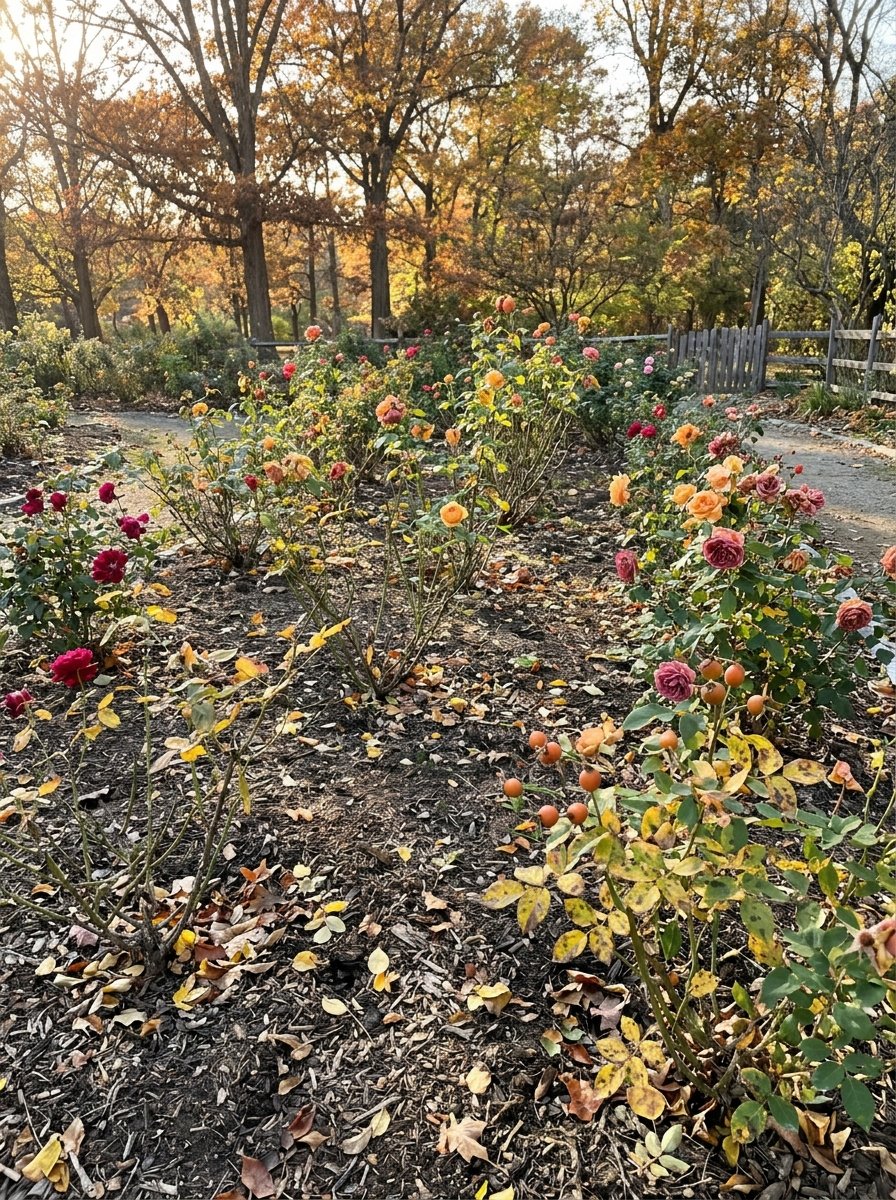 Sunny garden bed for roses