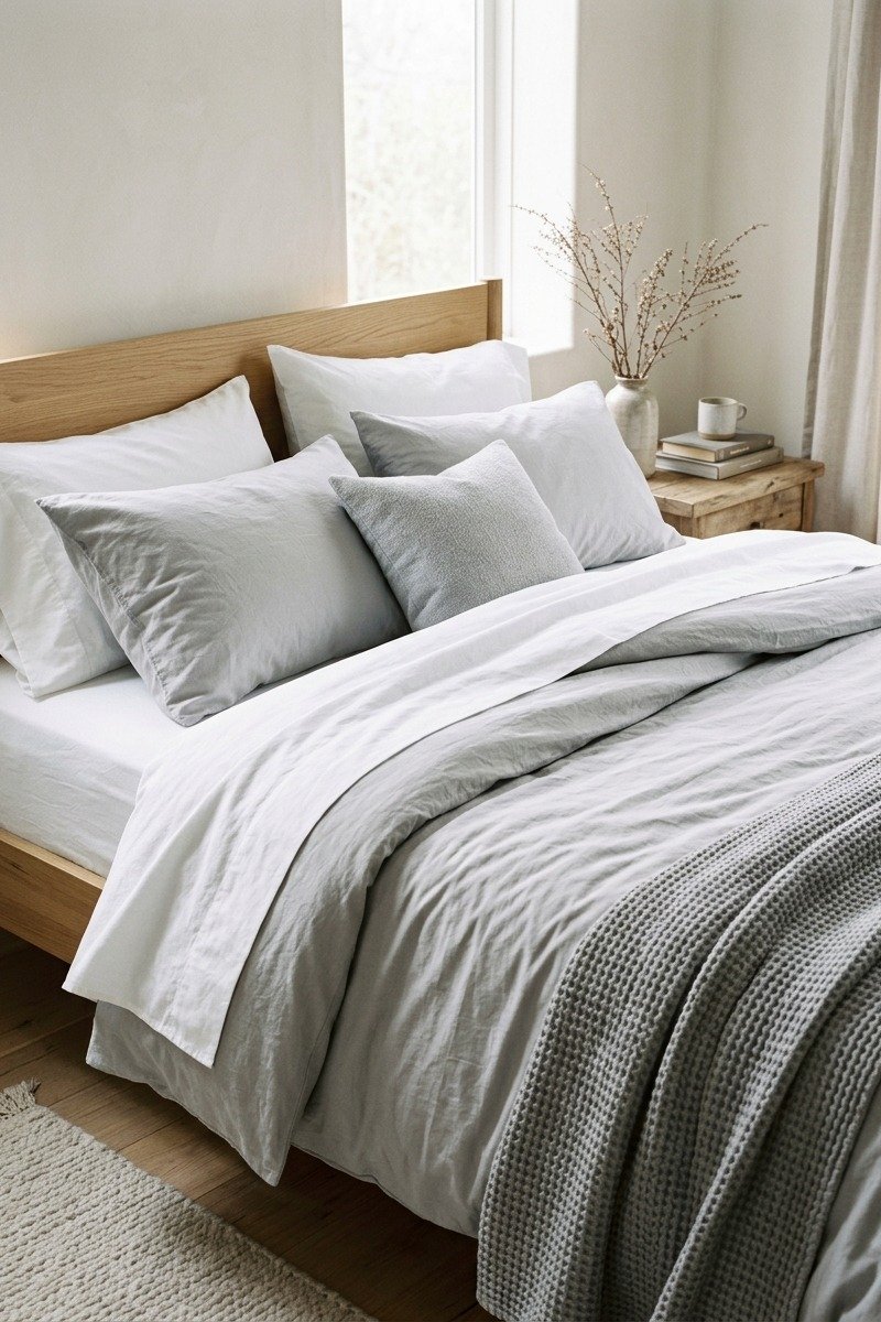 Crisp cotton percale bedding