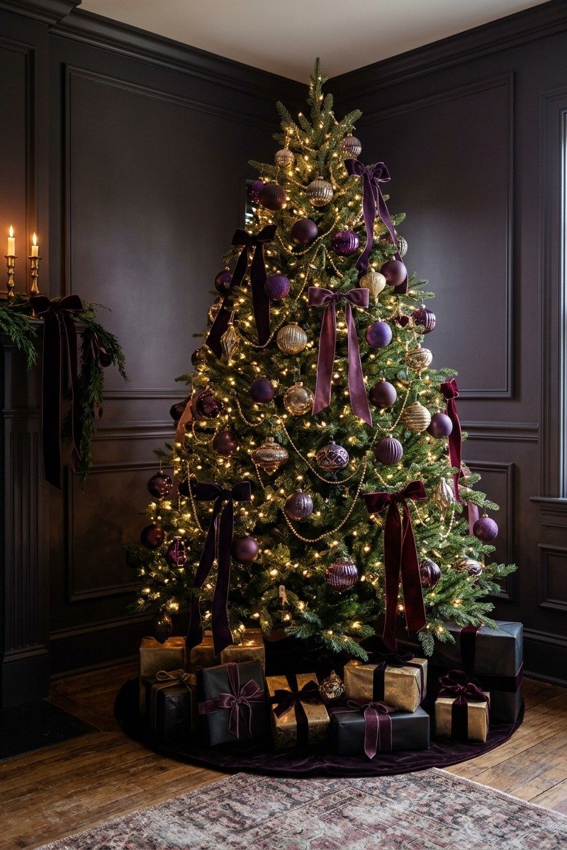 Plum and purple Christmas tree