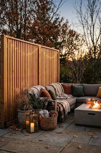Privacy screen on a patio
