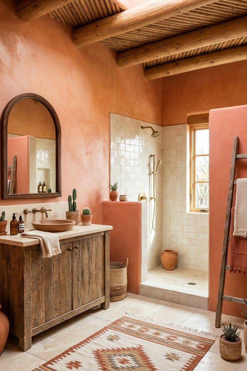 Bathroom in sunset colors