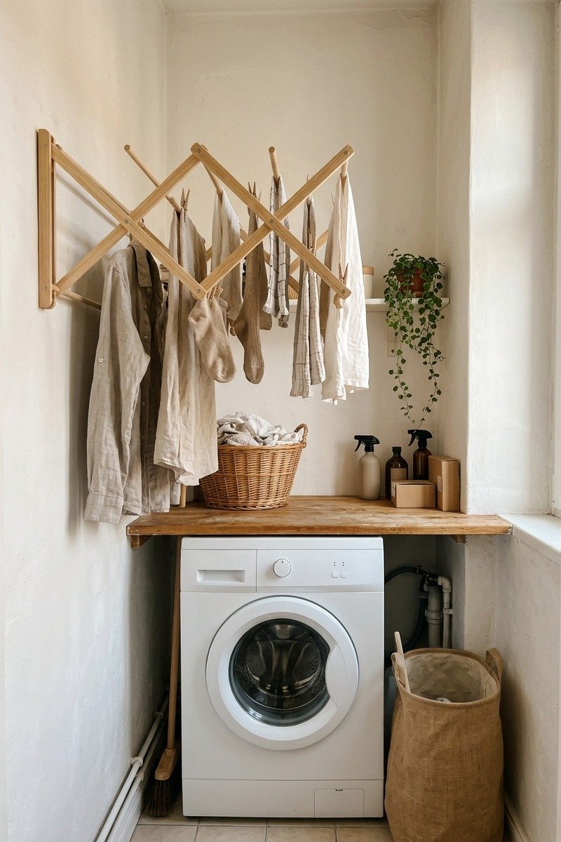Wall-mounted folding drying rack