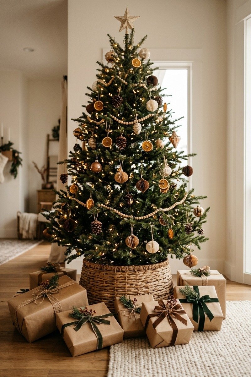Wooden tree collar basket